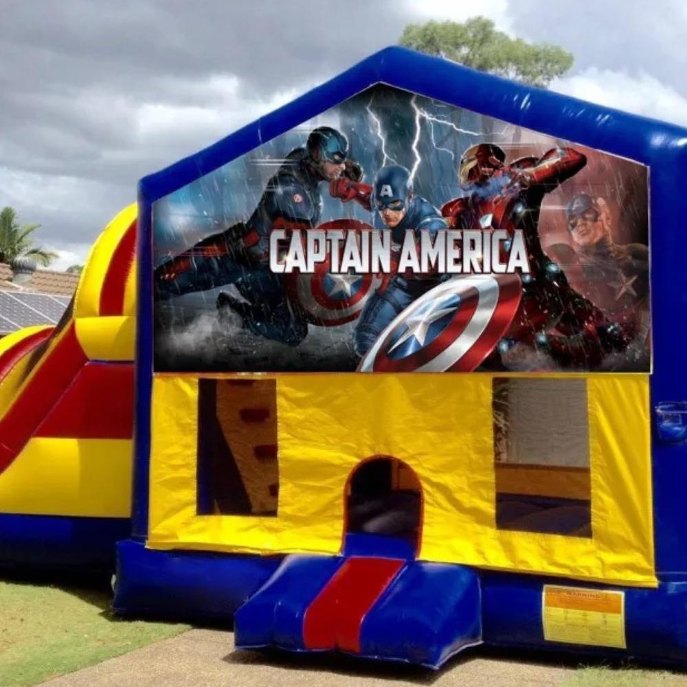Captain American Large Banner Jumping Castle
