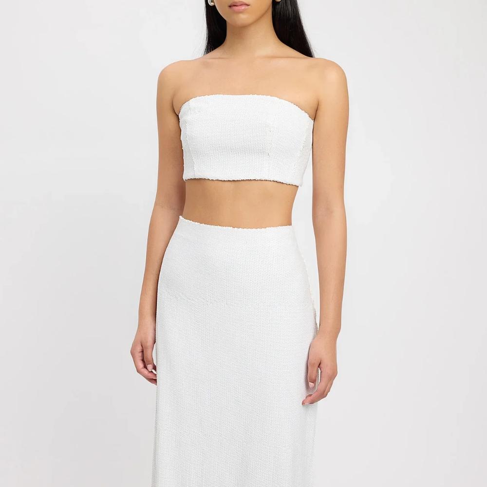 Kookai Siena Sequin Maxi Set - White Size 10