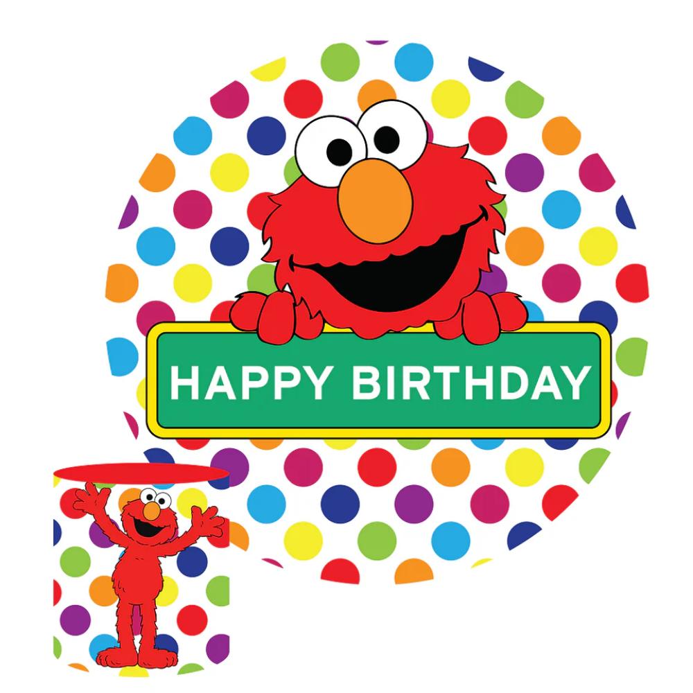 Elmo Happy Birthday Round Backdrop package