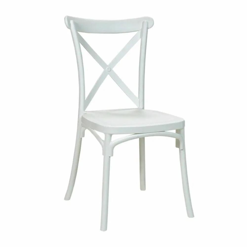 Cafe Chair - Cross Back - White