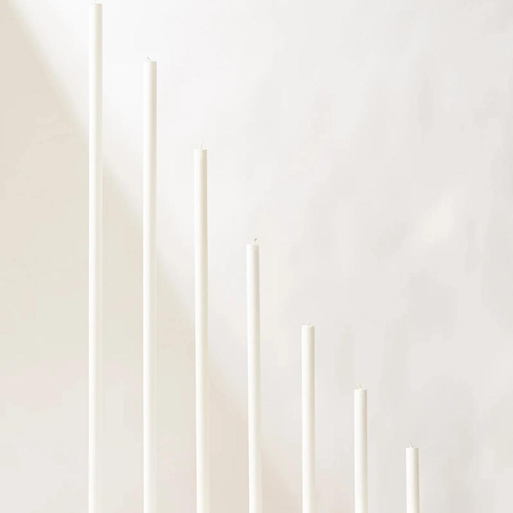White Cathedral Candles - 35cm - PAIR