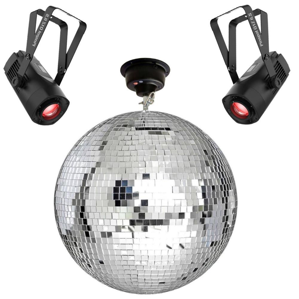 20" (50cm) Mirror Ball Pack with 20w Colour Pinspots