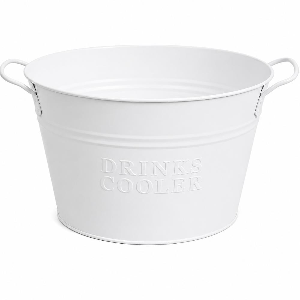 Drinks - White Tub Stainless Steel Ice Bucket 'Drinks Cooler'