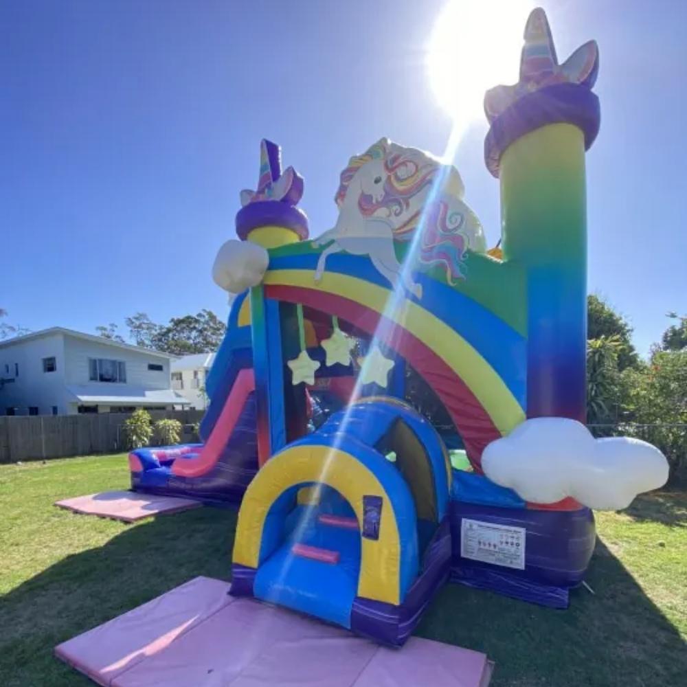 3D Rainbow Unicorn Combo Jumping Castle
