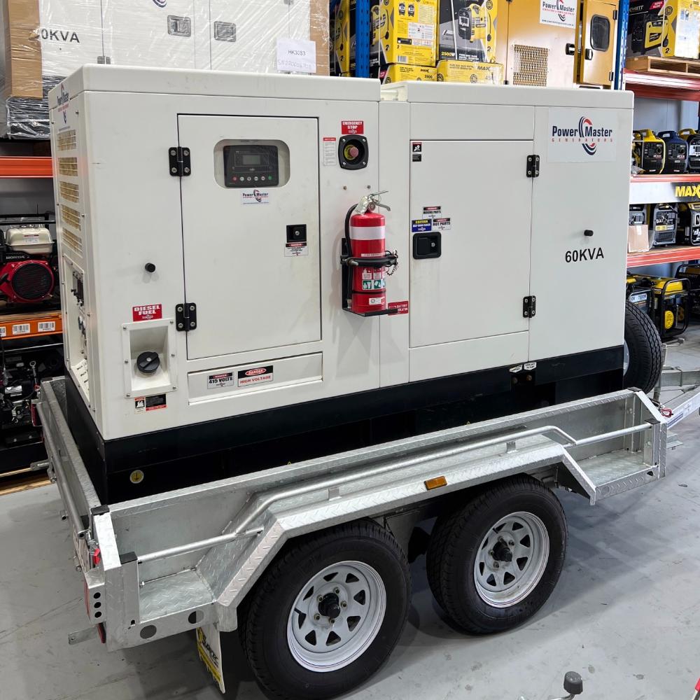 Power Master HC60S3 - 60kVA -  Three Phase - Cummins Powered - Trailer Mounted Generator