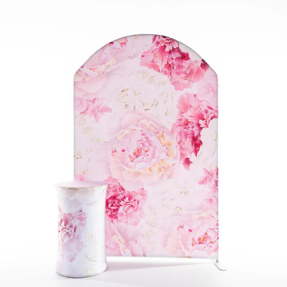 Pink Floral Arch Backdrop package