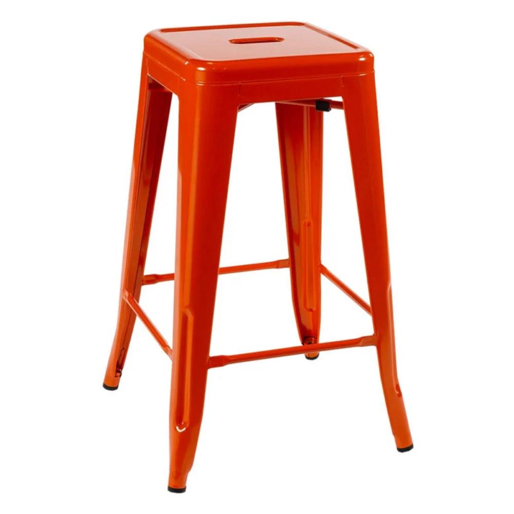 Metal Bar Stool Orange