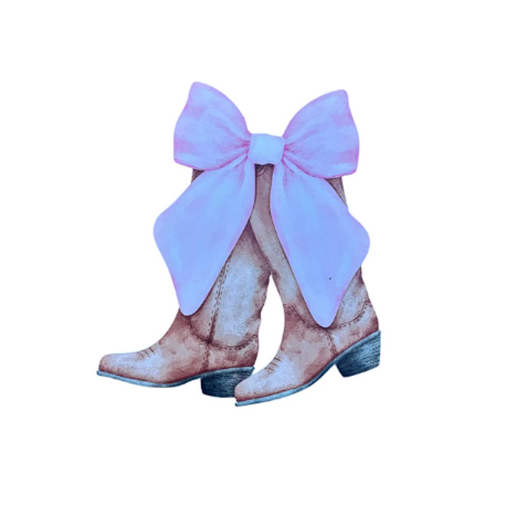 Backdrop - Cowboy Boots with Pink Bow - 400mm