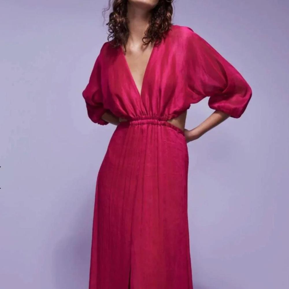 Manning & Cartell Lyrical Colours Maxi Dress Long Sleeve - Pink Size 12