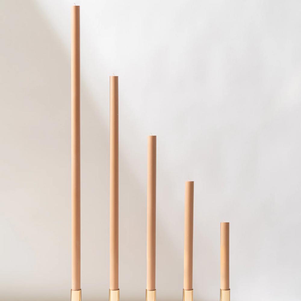 Venti Brown Cathedral Candles - 60cm - PAIR