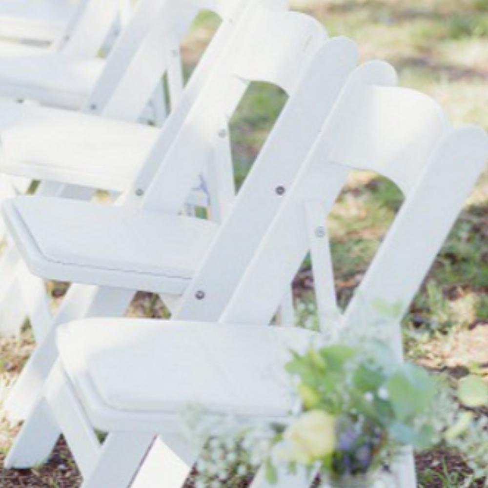 White Americana Folding Chairs