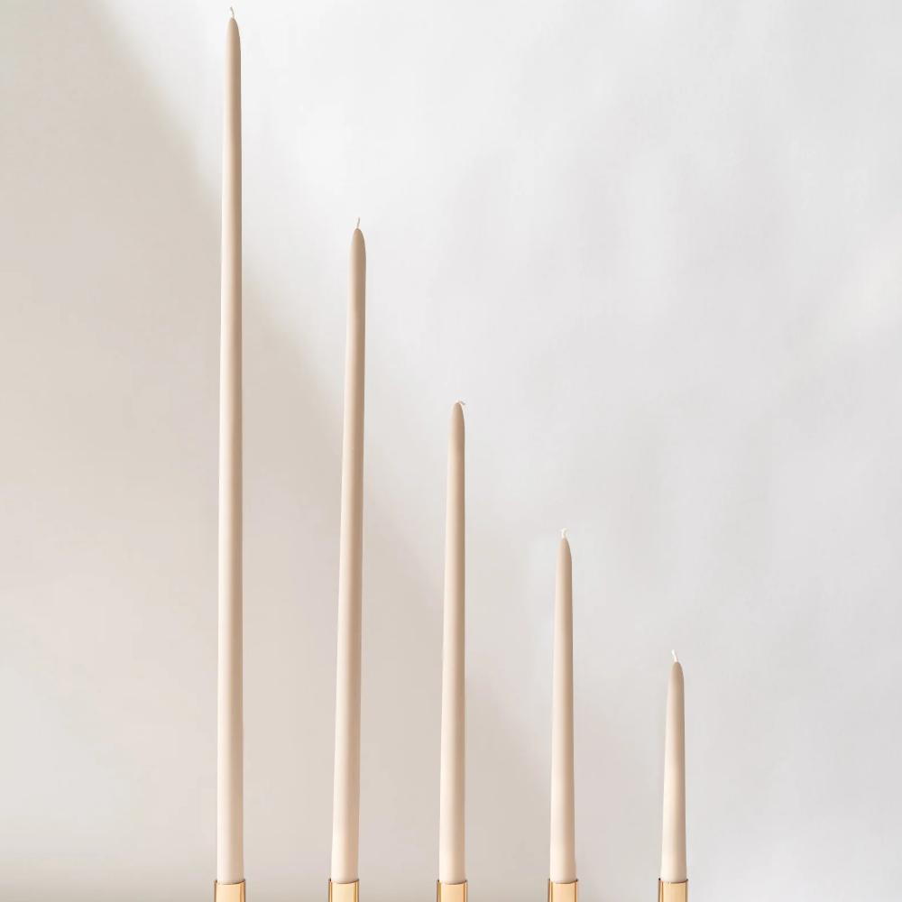 Sand Beige Taper Candles