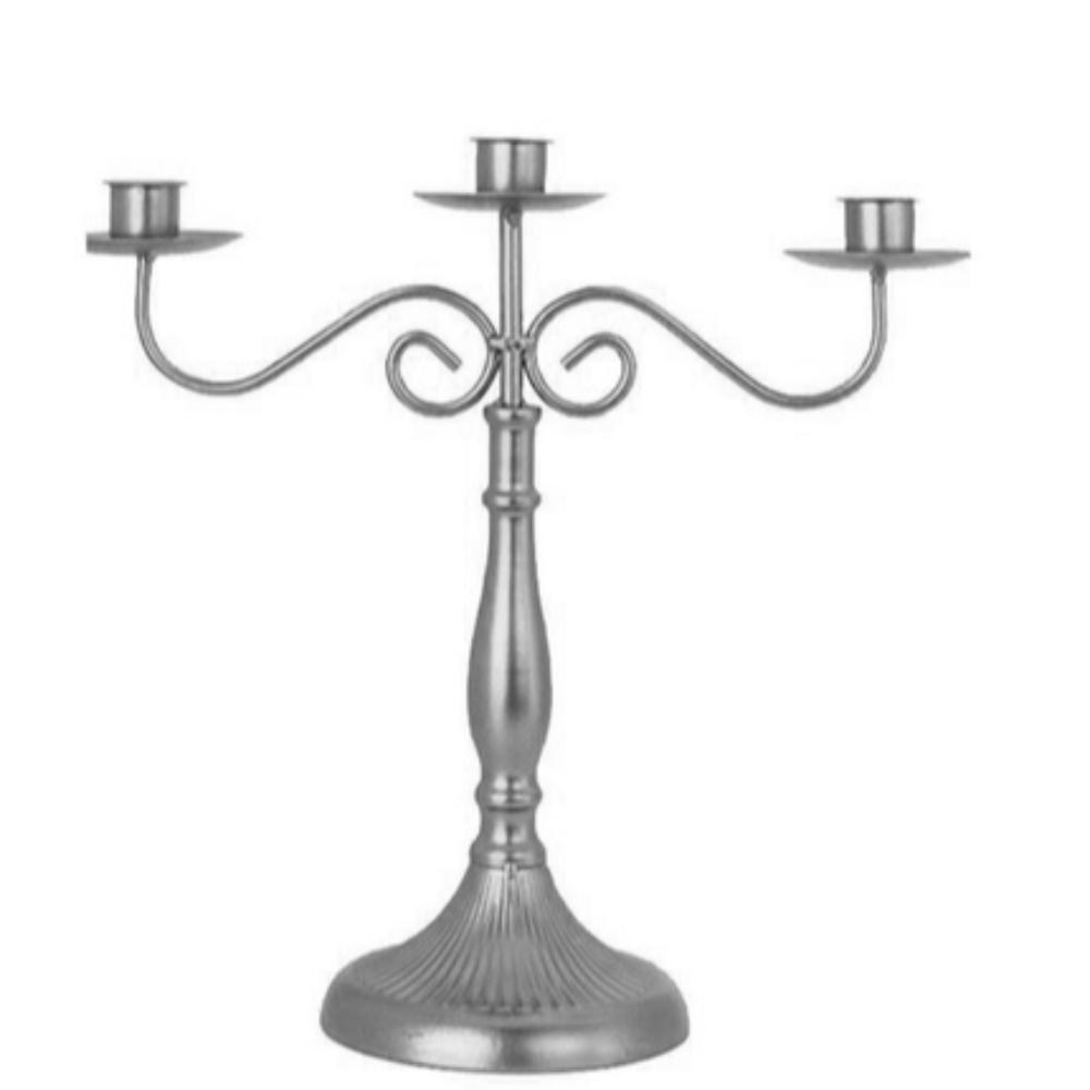 Styling - 3 Arm Silver Candelabra