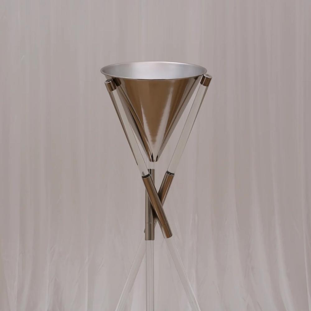 Amelia Tripod Floral Stand - Silver, 105cm High (L)
