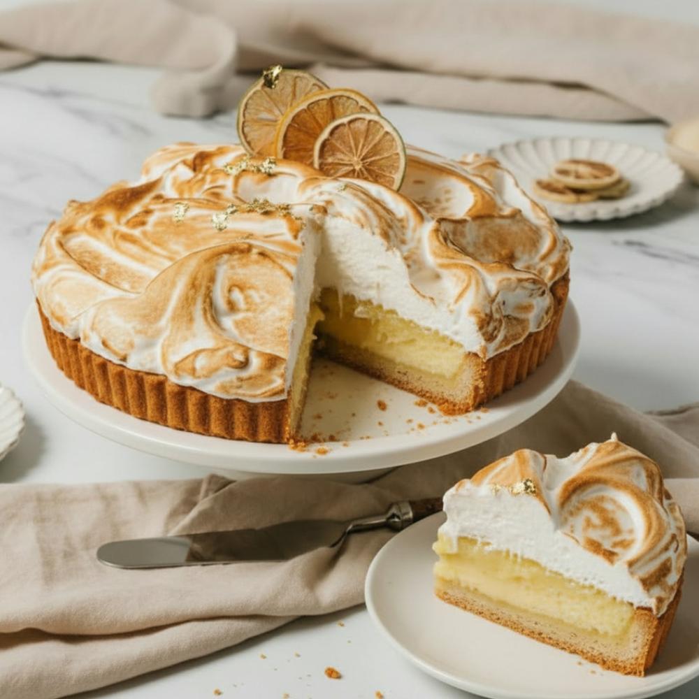 Large Golden Lemon Meringue Tart | Premium Event Dessert