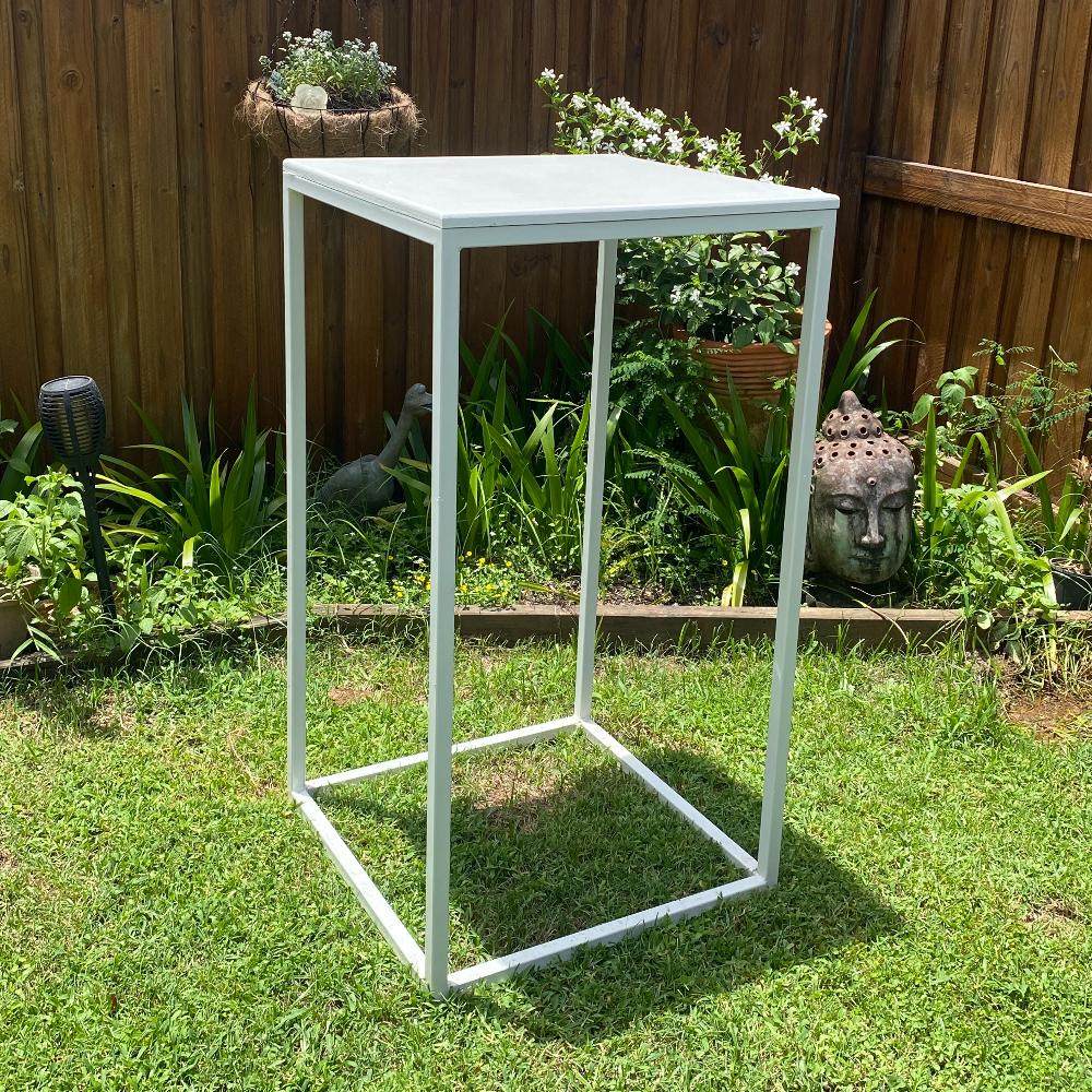 Arctic White Square Bar Table