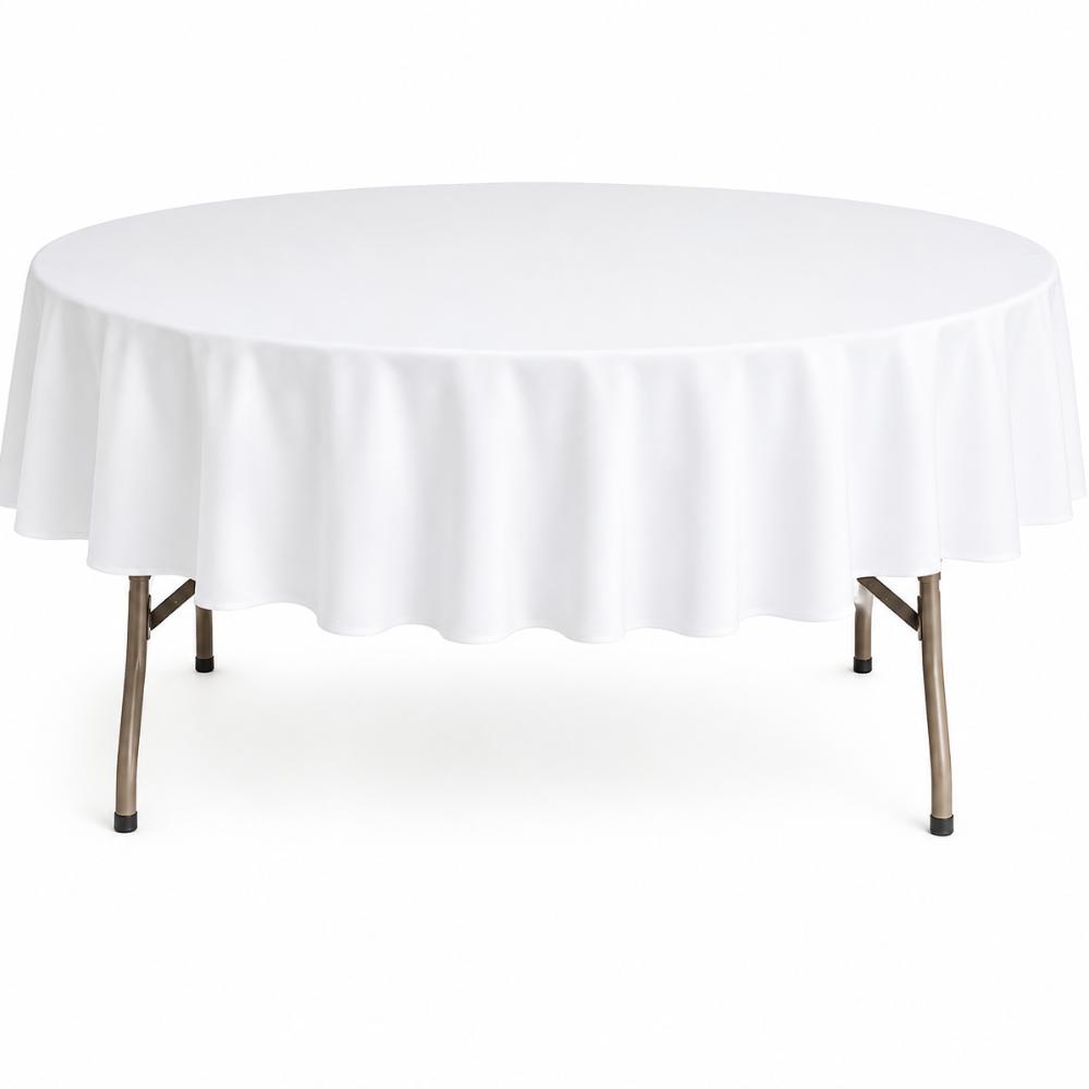 Tablecloth - 220 cm ROUND WHITE. Commercial Grade