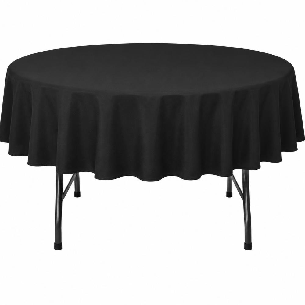 Tablecloth Black 2.3m Round (Commercial Grade, Laundered including professional pressing)