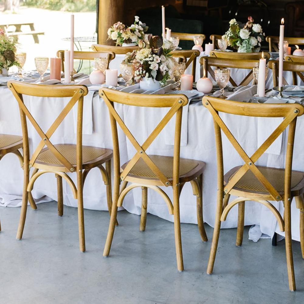 Oak Cross Back Chairs