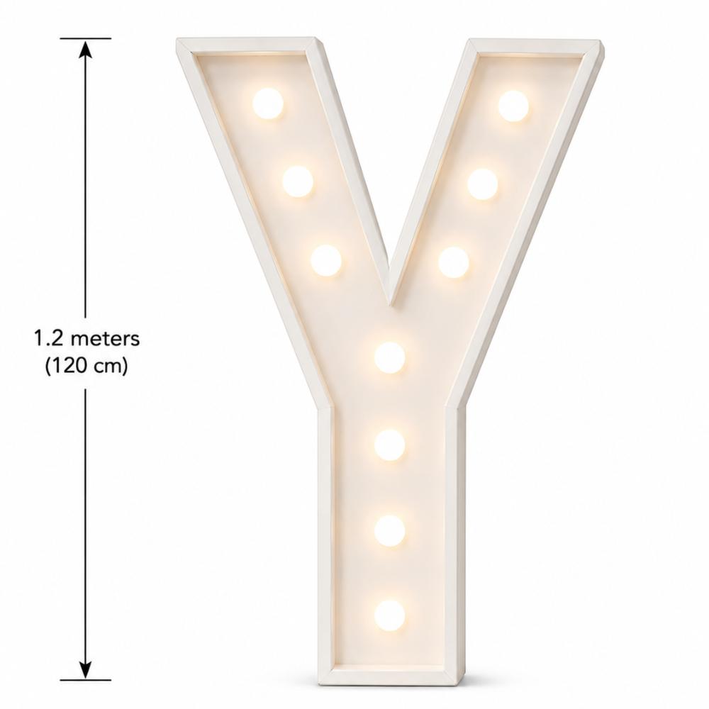 LED 1.2m Light Up Letter 'Y' White