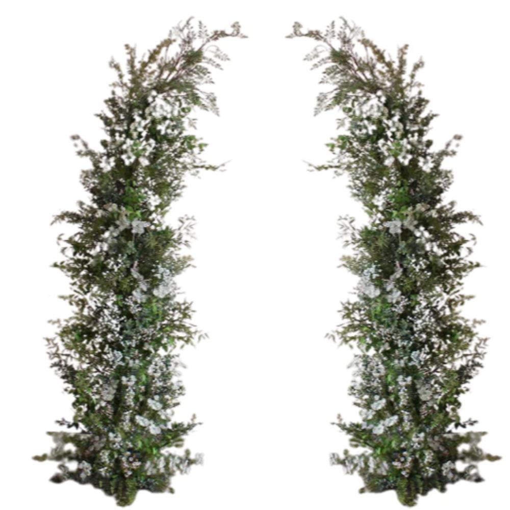 Dual Flower Arch - Whites and Greenery