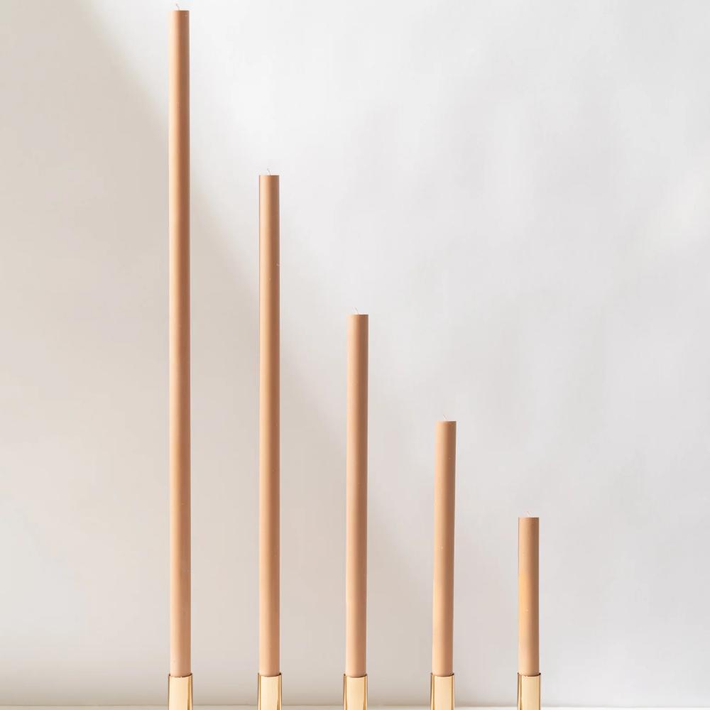Venti Brown Cathedral Candles - 25cm - PAIR