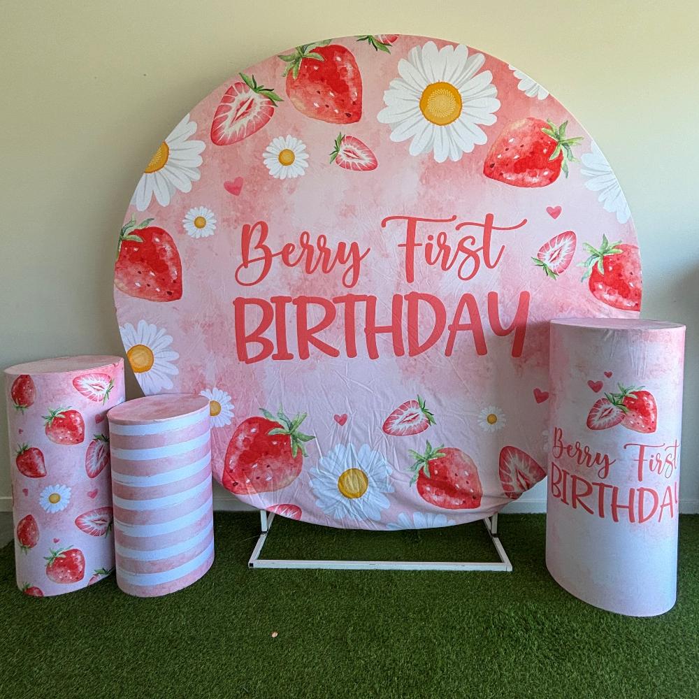 Berry First Birthday Backdrop
