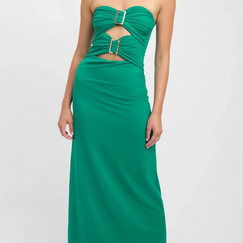 Kookai Paradise Green Bolt Buckle Dress - Green Size 10