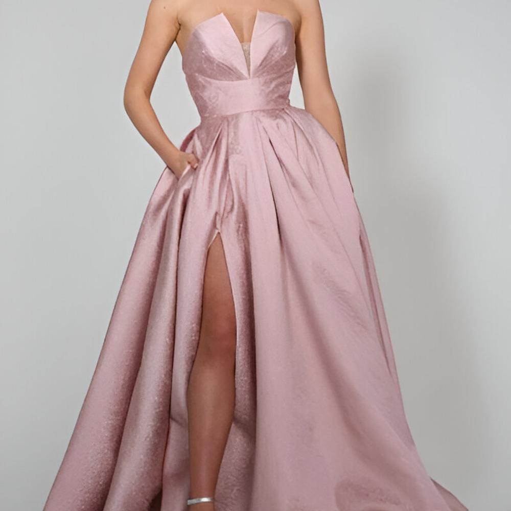 Tina Holly Pink Jacquard Gown Size 10