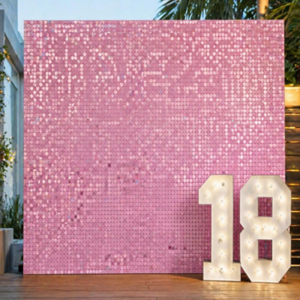 Backdrop - Baby Pink Shimmer Tile Wall 2x2 meter