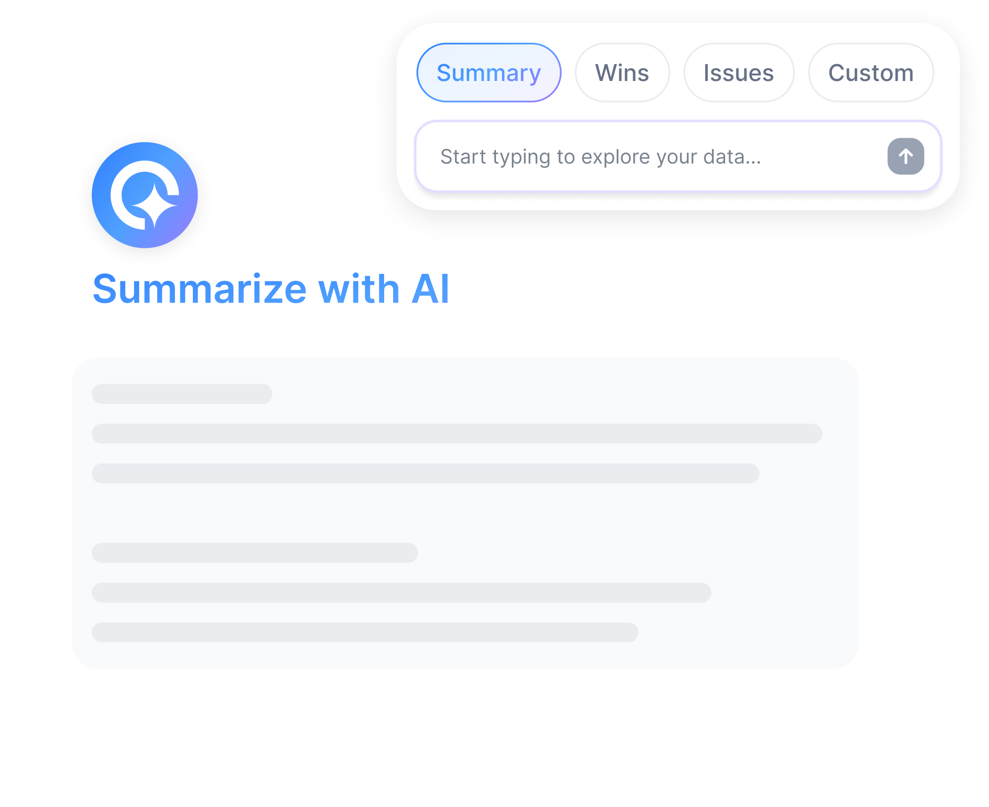 Agencies - UI interface showing "Summarize with AI", search bar, and text.