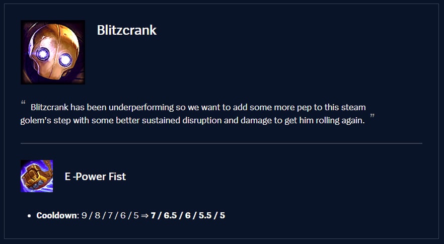 blitzcrank patch 25.22