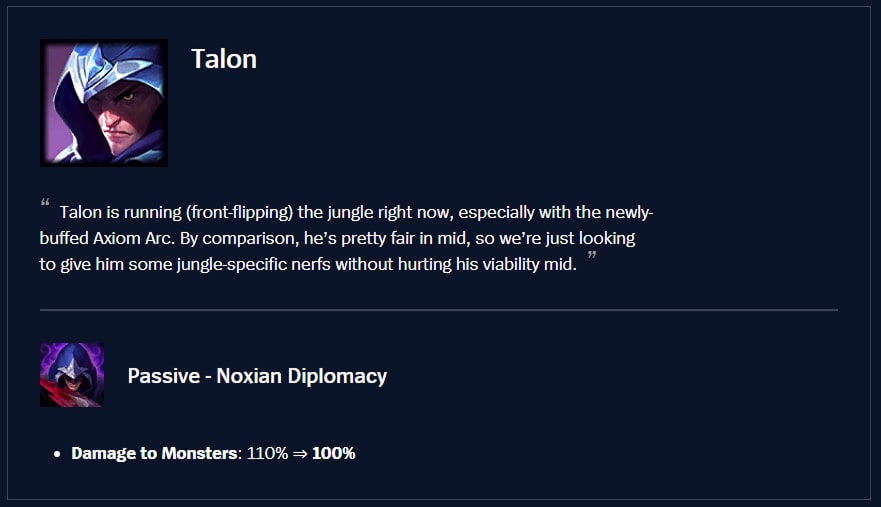 Talon patch 25.22