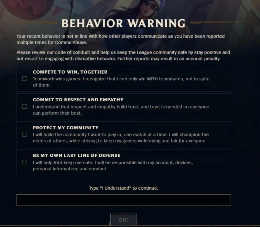 Disruptive game behavior