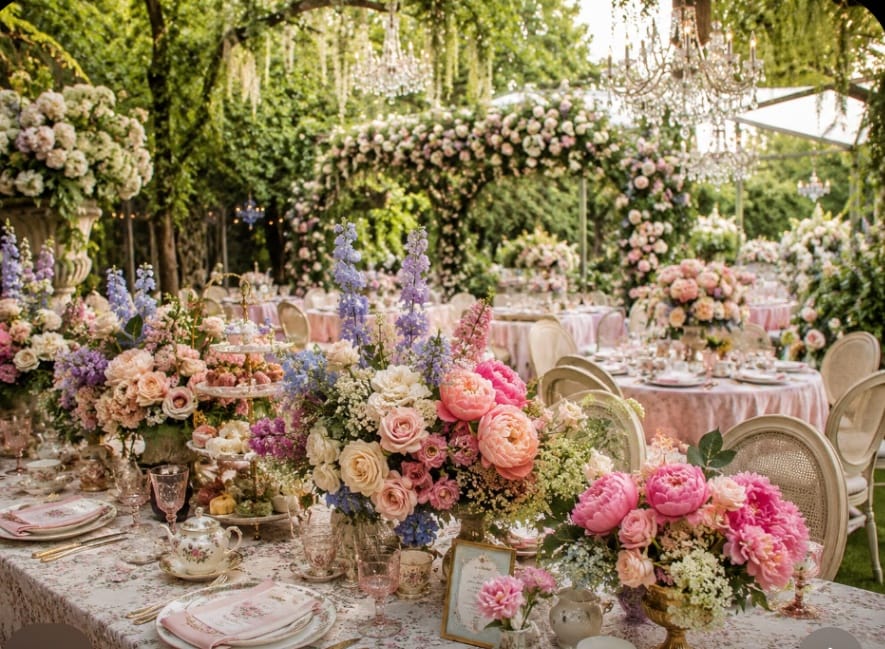 Tea party Wedding florist