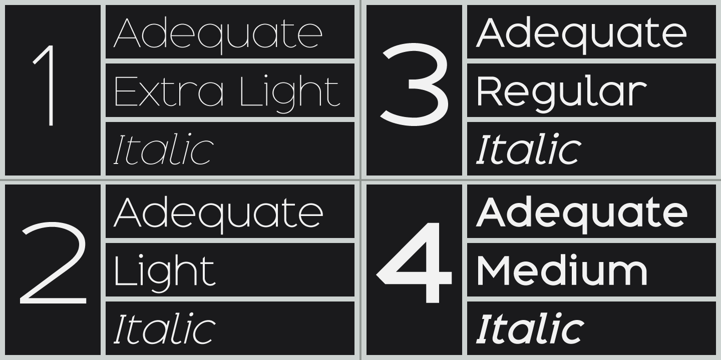 Adequate Font Family by K Type Font Bros