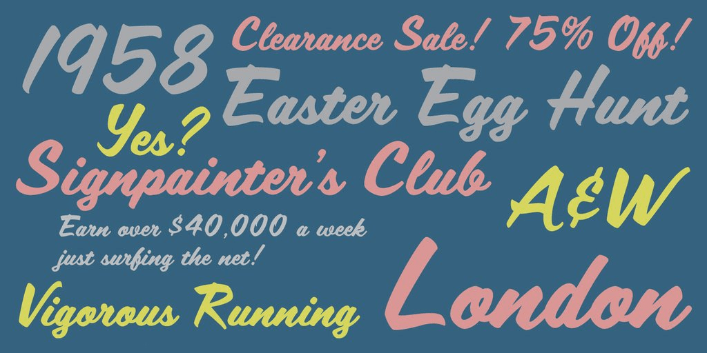 Scriptorama Tradeshow Font Style by Jukebox Font Bros