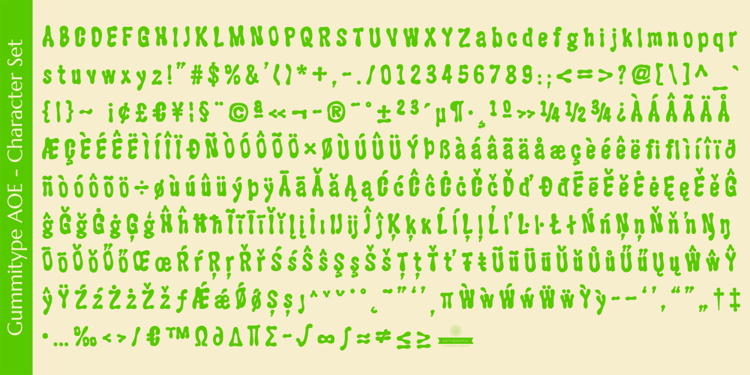 GummiType AOE Font Family by Astigmatic One Eye Font Bros