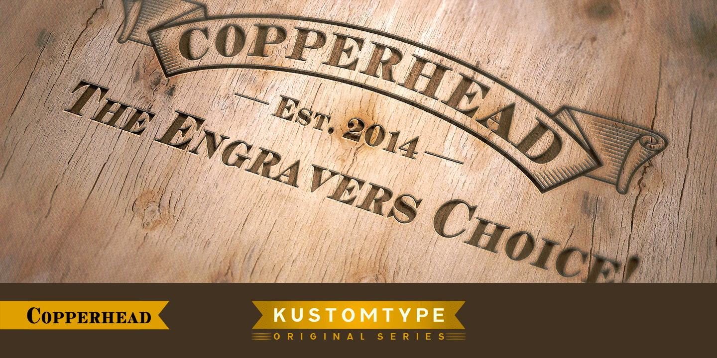 Copperhead Font Family by Kustomtype Font Bros