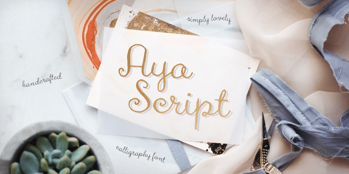 Aya Script Ribbons Font Style by Tart Workshop | Font Bros