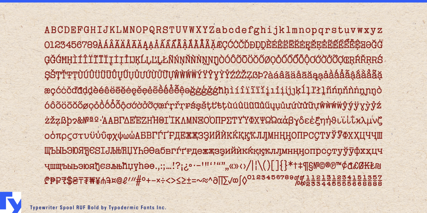 Typewriter Spool Font Family by Typodermic Font Bros