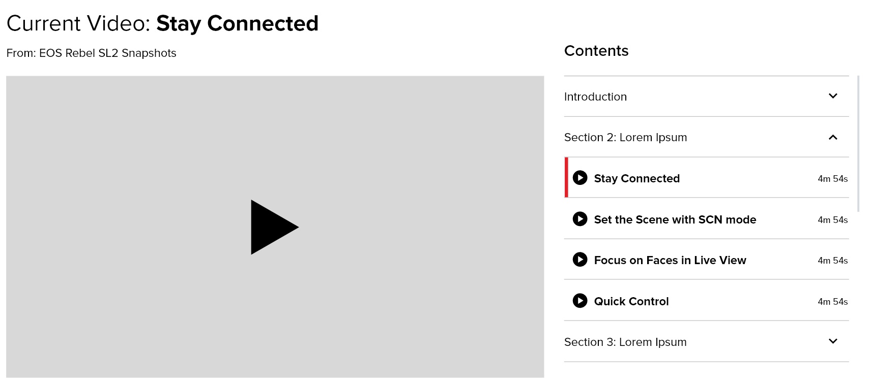 Video Playlist Component