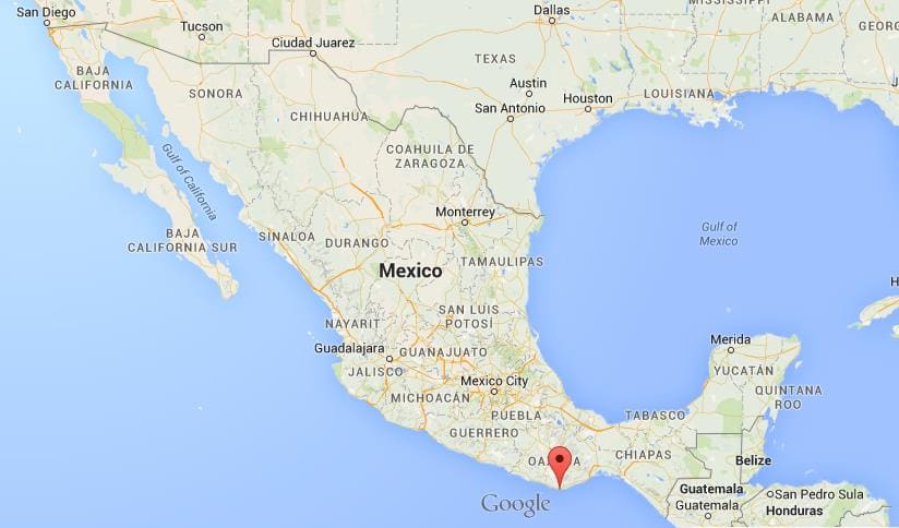 where is puerto angel mexico on the map