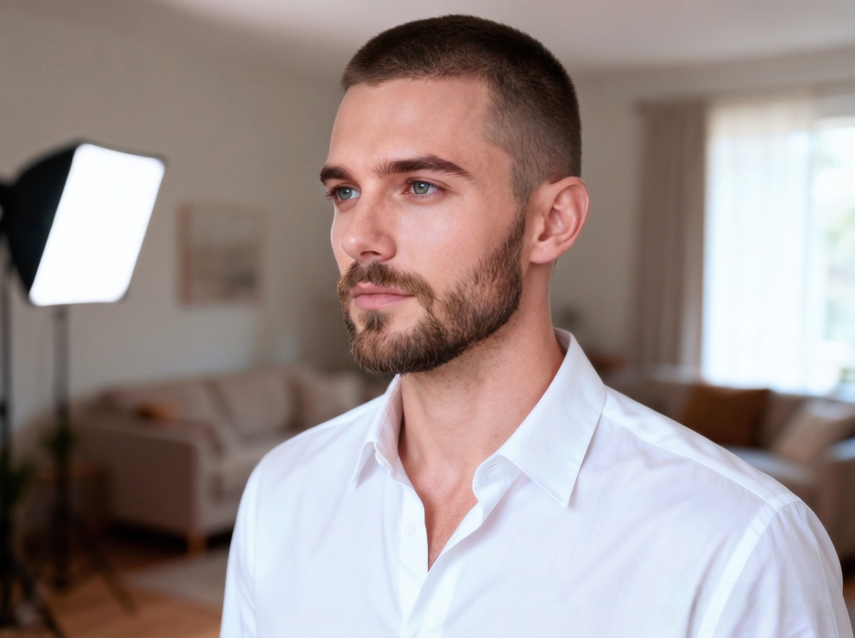 Long Buzz Cut + Full Beard
