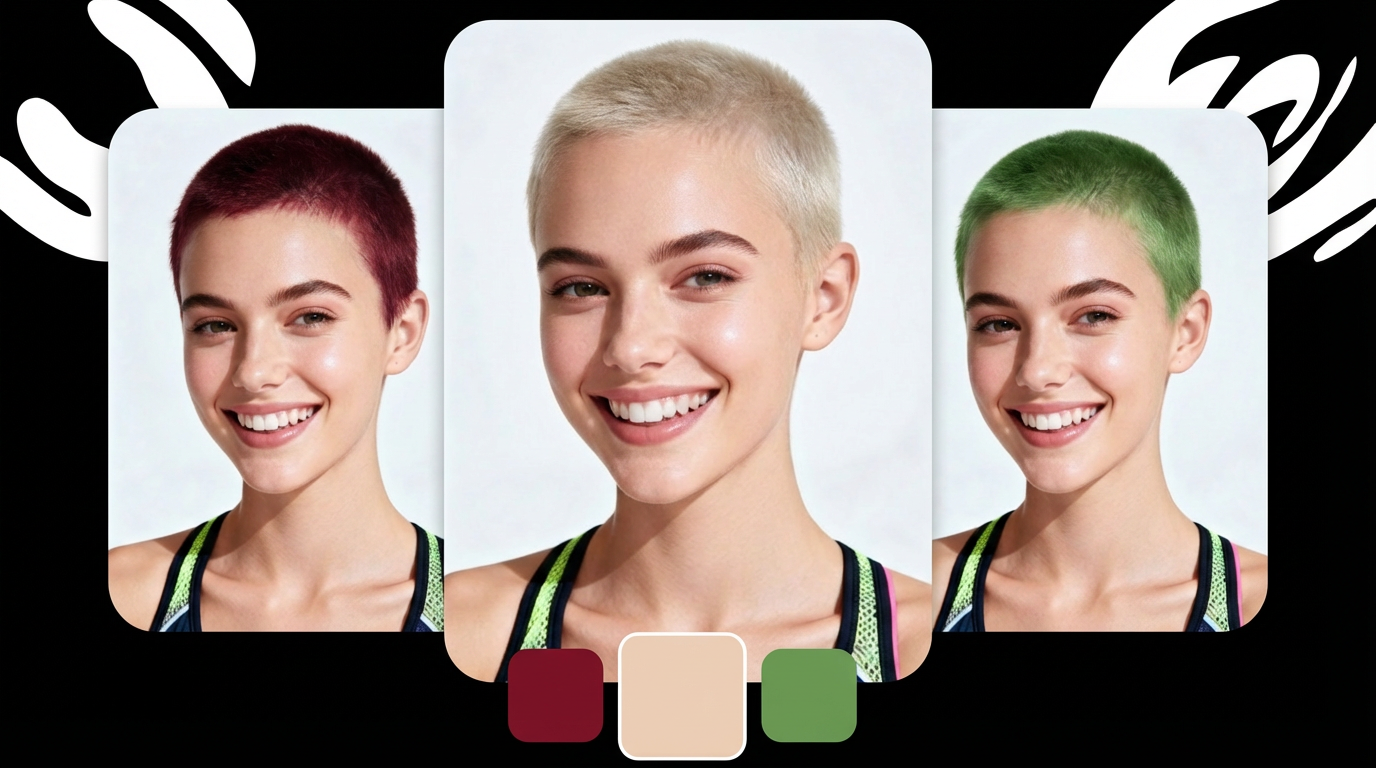 Bleach buzz cut with color example