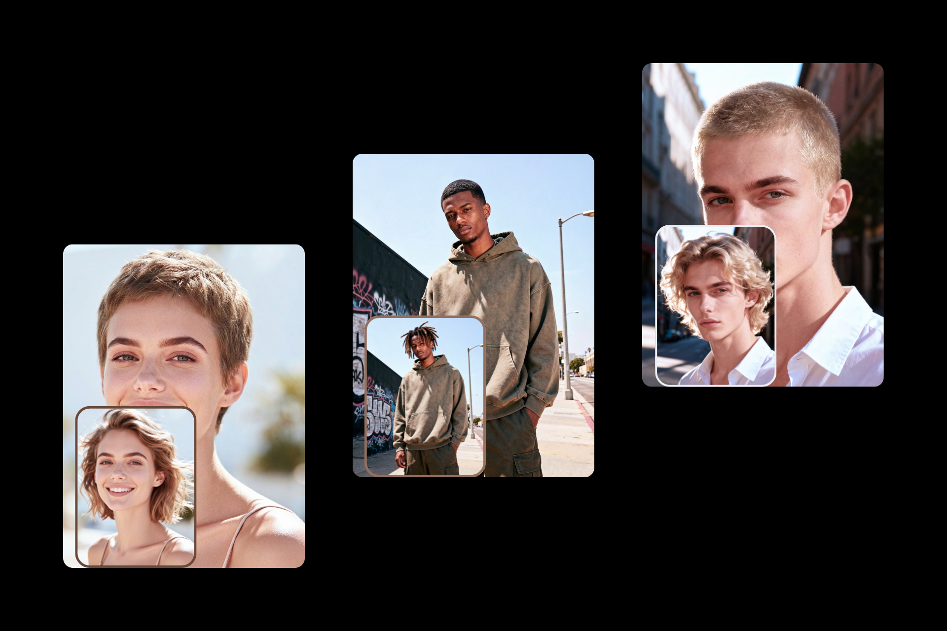 Woman with girls buzz cut realistic example