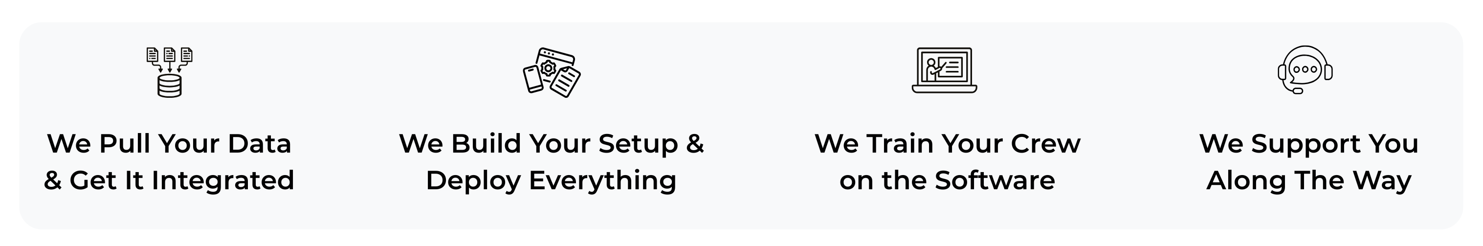 White glove onboarding process icons