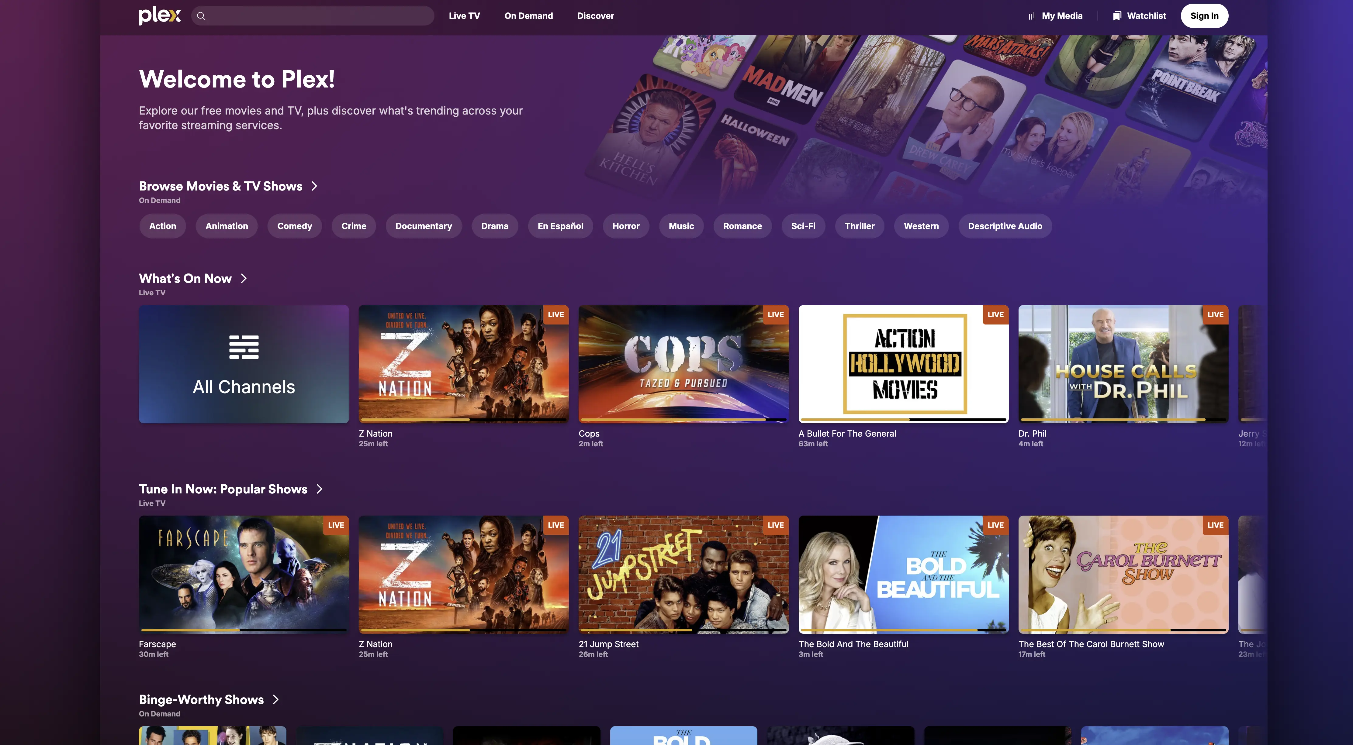 Plex — free unblocked movie streaming platform
