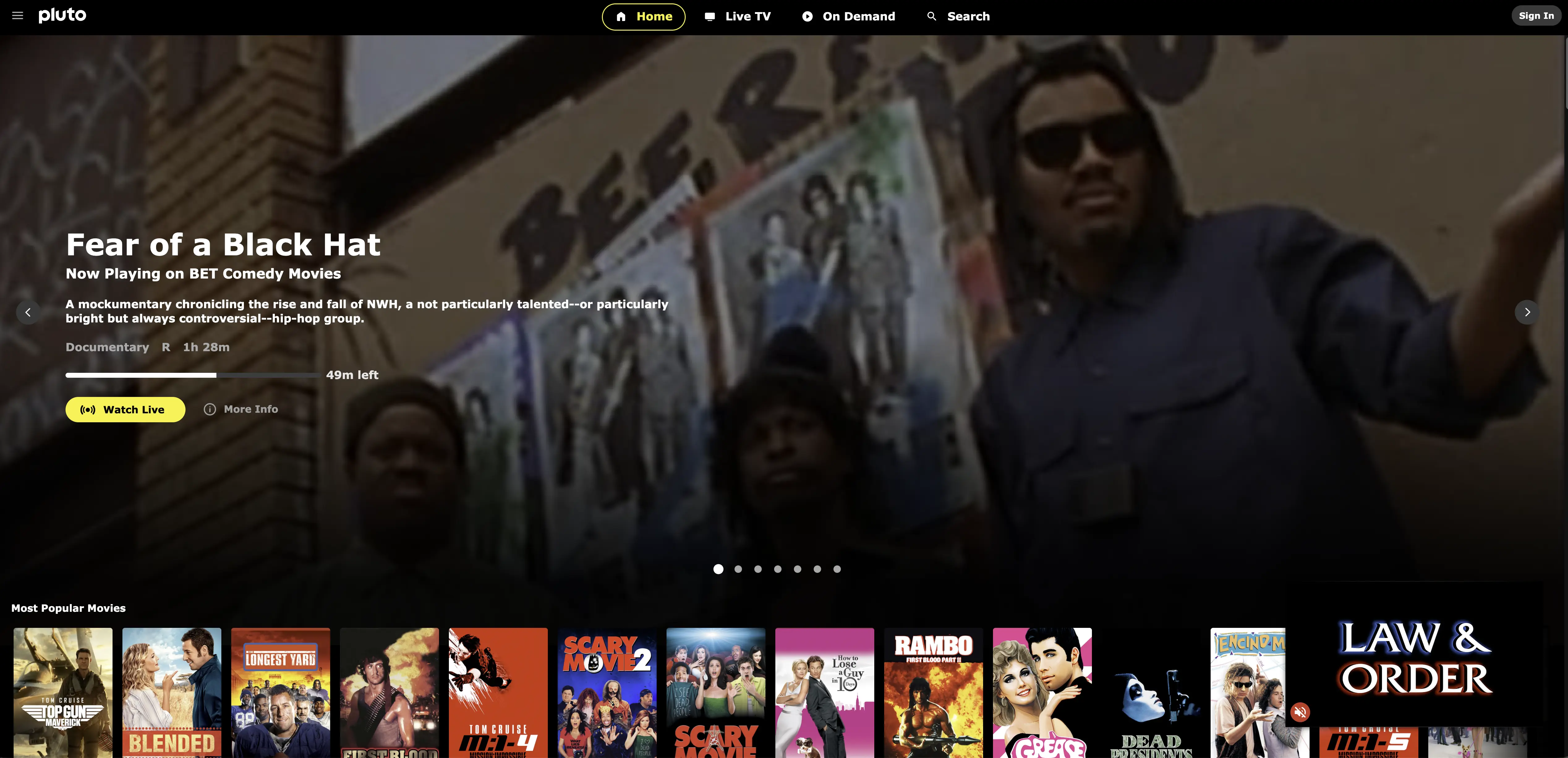 Pluto TV — free unblocked movie streaming platform